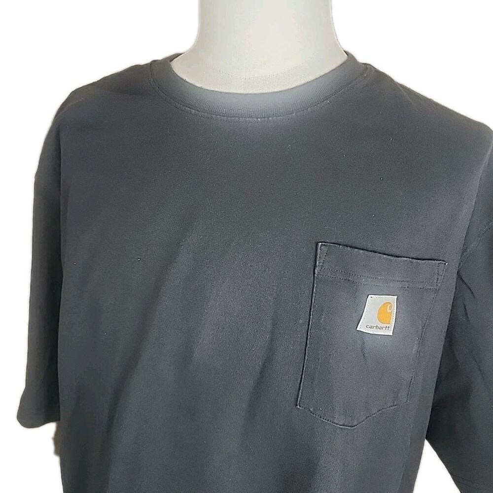 Carhartt Loose Fit Mens Pocket Short Sleeve Workwear T-shirt Black Size 2XL